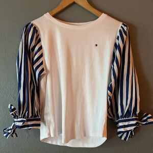 Tommy Hilfiger | Striped | Blue | White | Bow |  Top | M